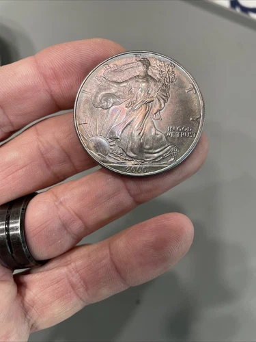 Beautiful Gem Toned Uncirculated 2000 Silver Walking Liberty Dollar.