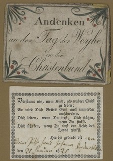 Christening letter godfather letter dated 1821 Biedermeier