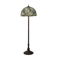 Meyda Lighting 3 Light 62" High Trillium/Violet Floor Lamp, Green - 24496