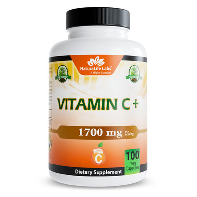 Vitamin C 1,700 MG with Vitamin D3, Zinc, Elderberry, Ginger Root - 100 v caps