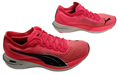 Women's 10 PUMA Deviate Neon Orange Running Shoes Sneakers