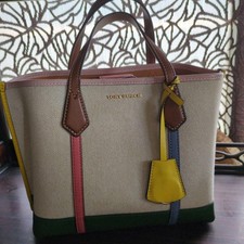 Excellent Condition Tory Burch Canvas Triple Compartment Tote Bag