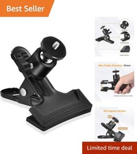 Heavy Duty Camera Mount Clip with 360 Swivel Ballhead - Compact Durable