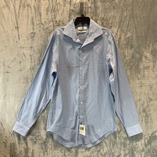 Calvin Klein Men's Button Up Shirt S French Blue Steel  Slim Fit Stretch 32/33