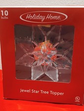 8" Crystal Multicolor Star Christmas Tree Topper In Original New Open Box