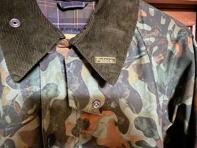 Palace x Barbour Bedale Jacket Camo Size L Waxed Cotton UK Rare | eBay
