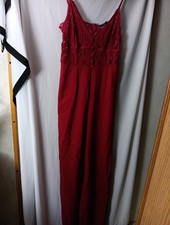 pretty little thing nightgown burgundy lace botton top delta jumpsuit