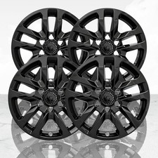 4 18 Black Wheel Skins Hub Caps Aluminum Rim Covers For 2019-22 Silverado 1500 4 18 Black Wheel Skins Hub Caps Aluminum Rim Covers For 2019-22 Silverado 1500