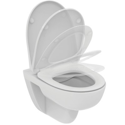 Ideal Standard i.life A WC-Set, Wandtiefspül-WC mit Absenkautomatik, Alpin Weiß