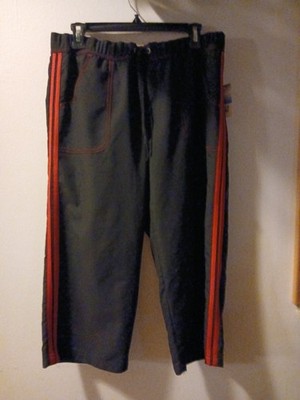 Sb Active Wear Crop Pants Pull String Elastic Waist Black Size Medium