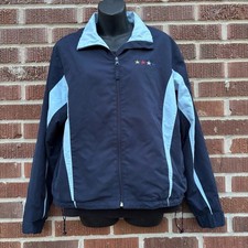 Catalina Jacket Women  s Large Blue Two tone Windbreaker Full zip Stars on Side