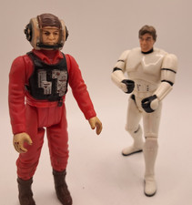 Vintage Star Wars B-Wing Pilot 1984 Kenner Action Figure & 1995 Han Solo Trooper