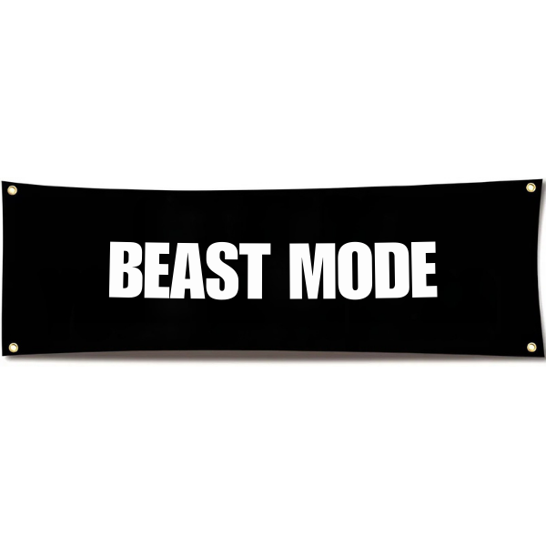 BEAST MODE Gym Flag Banner 71x24 Fitness Wall Decor