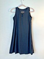 Women’s Black Sleeveless Swing Dress Keyhole Neck Casual Stretch Size S