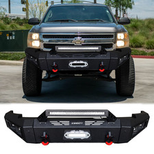Vijay For 2007-2013 Chevy Silverado 1500 Front Bumpers Wwinch Plateled Lights