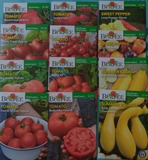 Burpee Vegetable Seed Lot (12 pks) Tomato Pepper Squash - Fresh Exp 11/2026