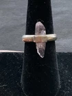Vintage Starborn 925 Sterling Silver Raw Amethyst Crystal Point Ring Size 6.5