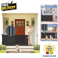 Adjustable Retractable Dog Gate with Support Beam 33" Tall for Kids Pets