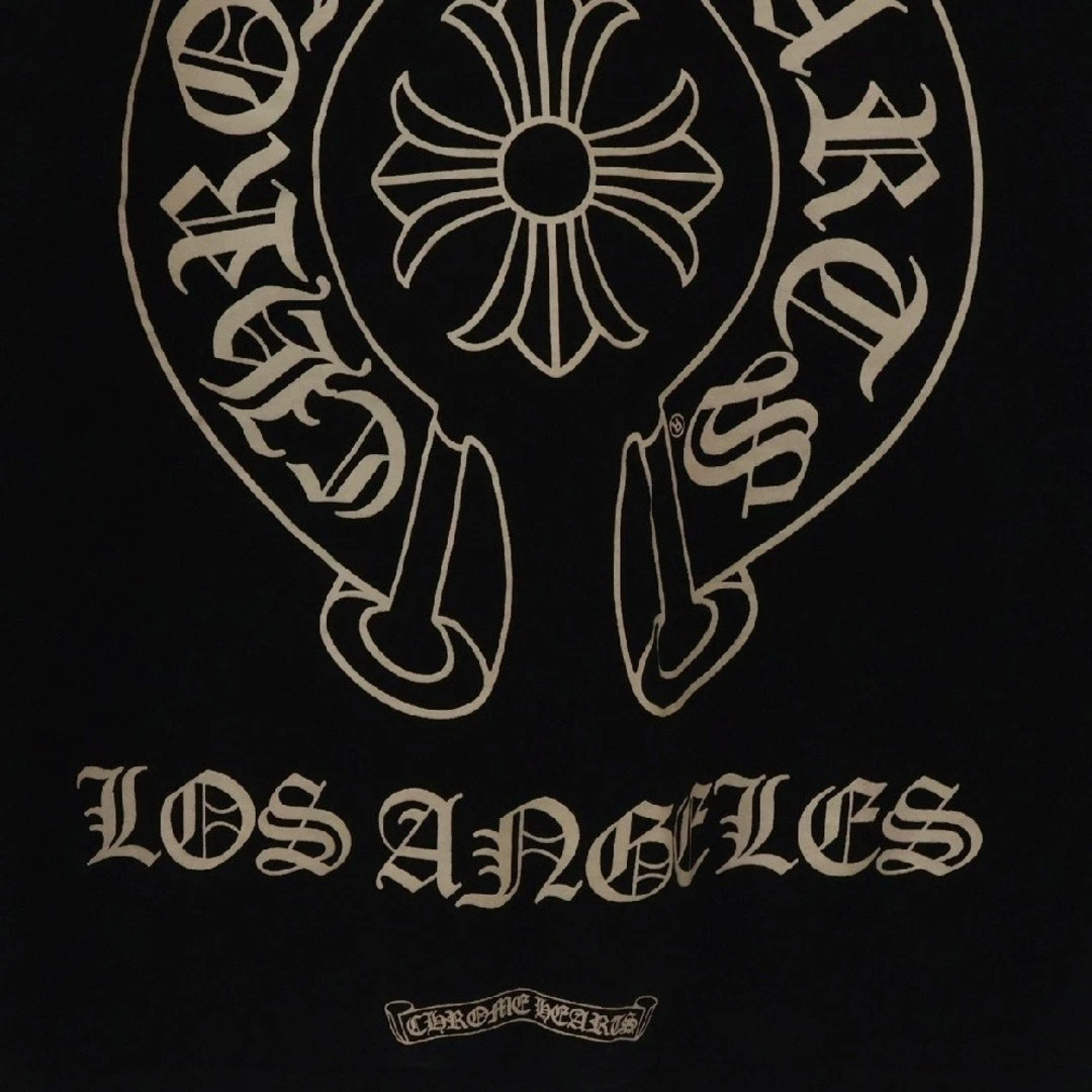 Felpa con cappuccio Chrome Hearts SWTSHRT HD ZIP LTD Los Angeles posteriore ferro di cavallo nera usata