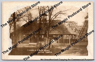 Figure 8 Roller Coaster RPPC Rock Island Illinois Amusement Park Photo 1910s