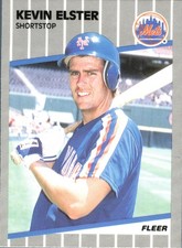 1989 Fleer Kevin Elster #34 New York Mets MLB Baseball Card RC Rookie Shortstop. rookie card picture