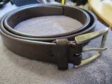 Nordstrom Men's Brown Belt Size 48/115 Made in USA Solid Brass Buckle Made Italy