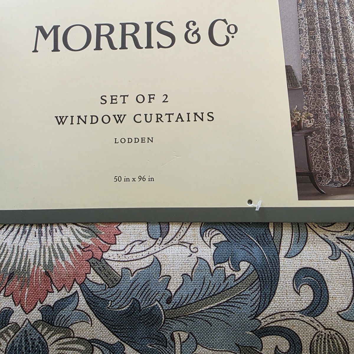 William Morris & Co. Window Curtains Panels Lodden 50 X 96” Blue