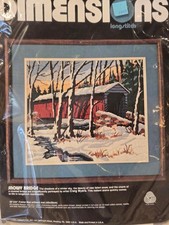 Dimensions Kit 2247 SNOWY BRIDGE Long Stitch Needlepoint NIP