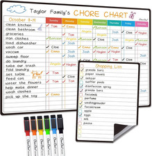 Magnetic Dry Erase Chore Chart - 14.5"x11" Chore Chart for Kids, Teens and Adult