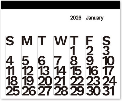 The Wall Calendar Year 2026 - Black/White- Giant Wall Calendar 48'' x 36'' - 12.