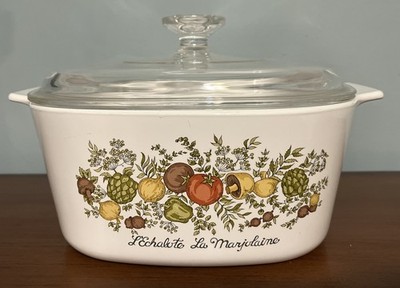CorningWare Spice of Life A-3-B 3 Quart Casserole Dish w Glass Lid EUC