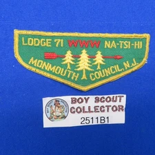 Boy Scout  OA Na-Tsi-Hi Lodge 71 F1 FF Order Of The Arrow Flap Patch NJ 2511B1