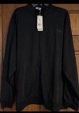 Adidas Men’s 3 Stripe Tricot Full Zip Track Jacket Triple Black Size XXL DU0447