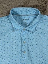 Johnnie-O Golf Polo Blue All Over Print Size XL Stretch