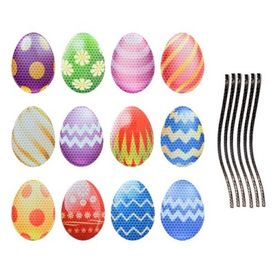 1Set Easter Reflective Magnet Car Decor Easter Egg Refrigerator Sticker