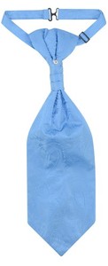 Vesuvio Napoli PreTied ASCOT Paisley Baby LIGHT BLUE Color Cravat Men's Neck Tie
