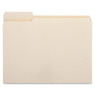 Business Source 1/3 Cut Top Tab File Folder - Left - Box Letter, Manila
