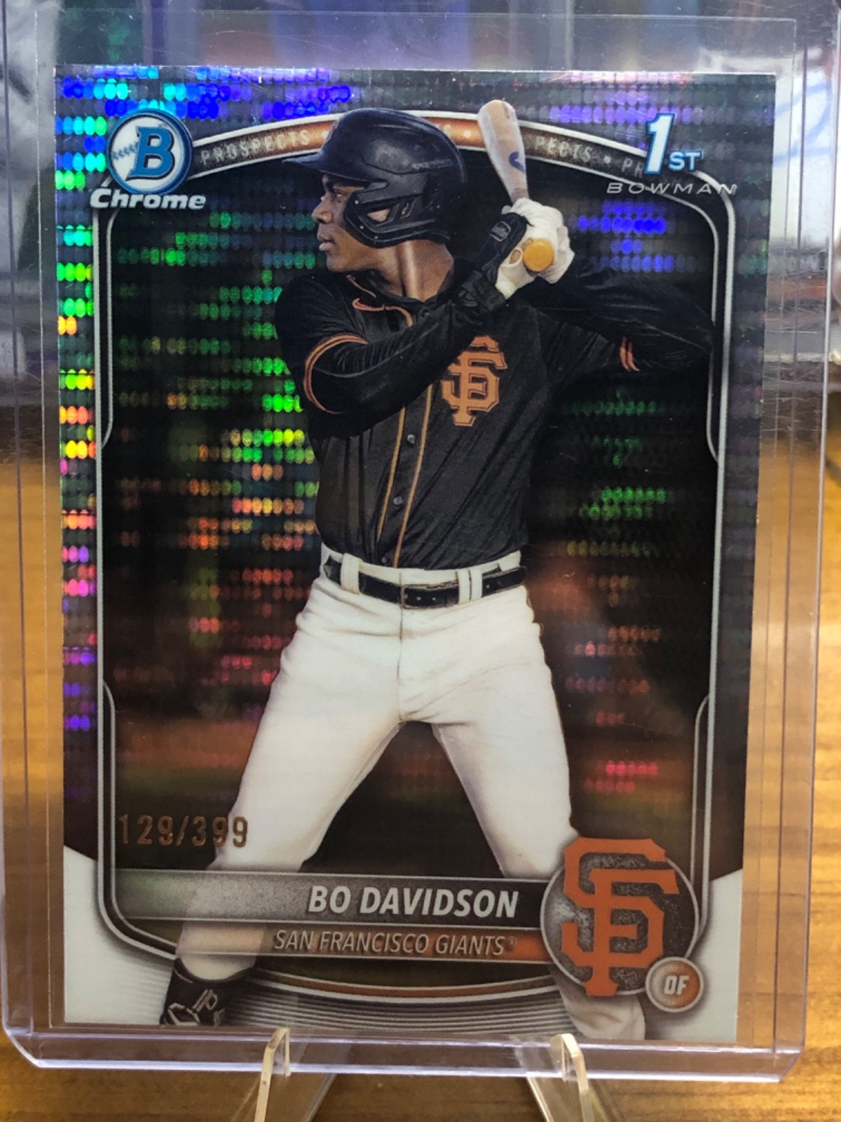 Bo Davidson 2025 Bowman 1st Chrome Pulsar Refractor /399 BCP-206 Giants 361/399