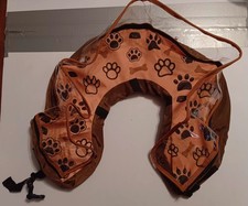 Coniengk Soft Pet Recovery Collar Inflatable Tan With Paw Prints Size X-Large