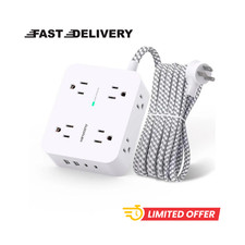 Surge Protector Power Strip 8 Outlets 4 USB 2 USB C Charging Ports Multi Plug
