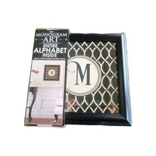 Pick Your Letter MONOGRAM Framed Wall Art Entire Alphabet Included BLACK NEW NIB