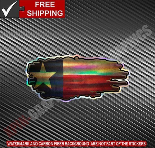 Texas State Flag Map Vinyl Decal Sticker #B HOLOGRAPHIC - Picture 1 of 2
