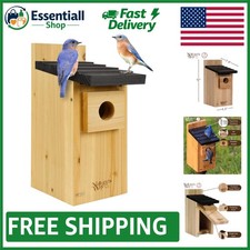 Innovative Cedar Bird House with Easy Clean-Out and Fledgling Grooves
