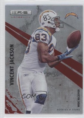 2010 Panini Rookies & Stars Longevity Ruby 32/100 Vincent Jackson #123 4m3