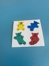 Vintage 80’s Fuzzy Multicolored Bears Sticker Mod 2x2 Inches