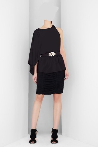 Haut BCBG MAX AZRIA 'Dove' Asymétrique - Taille XXS, Satin De Luxe, Avec Ceinture, Neuf Avec étiquette