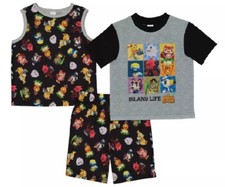 ANIMAL Crossing Pajamas Boys size 6 NEW Shirt Shorts 3 piece Set NWT 2 Shirts