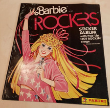 Vtg 1980s Panini 1986 Barbie  the Rockers Sticker Album Book Black Unused Flaws