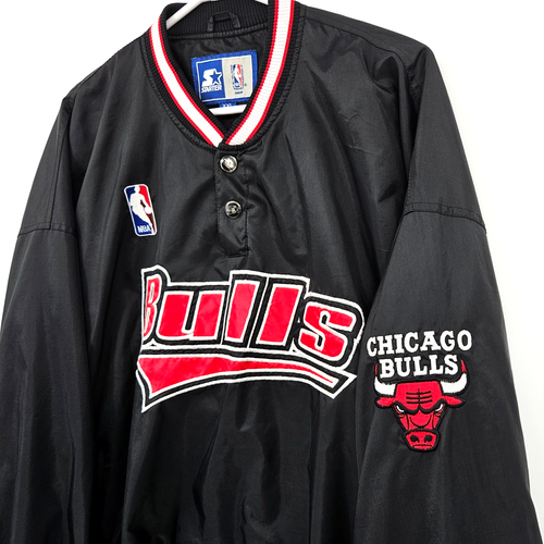 Vintage 90s STARTER Chicago Bulls NBA Pullover Windbreaker Jacke Herren 2XL - Bild 5 von 11