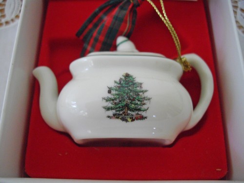 Spode Christmas Tree Ornament TEAPOT w/ Box ~ - Picture 4 of 9